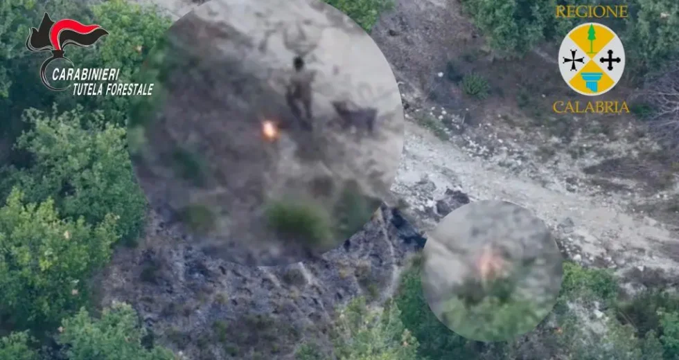 Sorpreso dal drone a incendiare bosco, arrestato allevatore nel vibonese